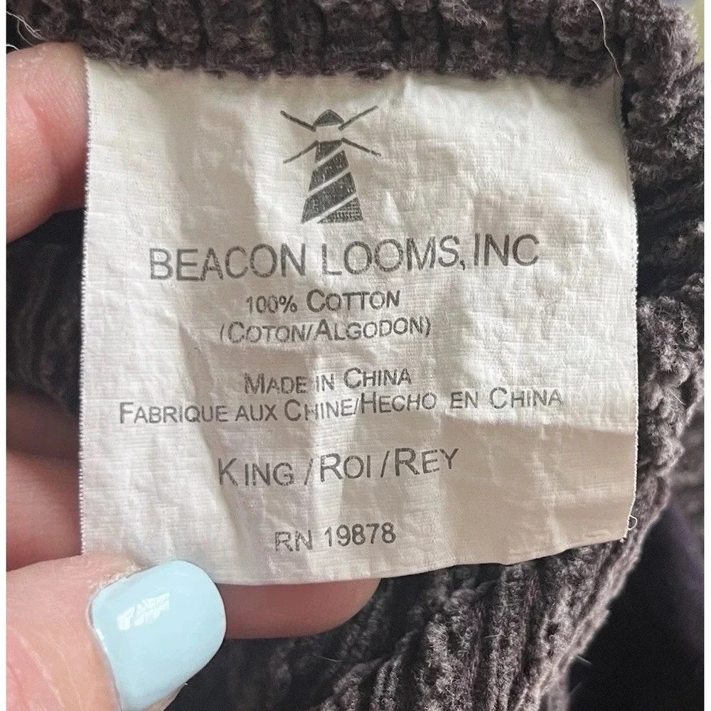 Beacon Looms King Size Textured Duvet Cover Set Dark Purple